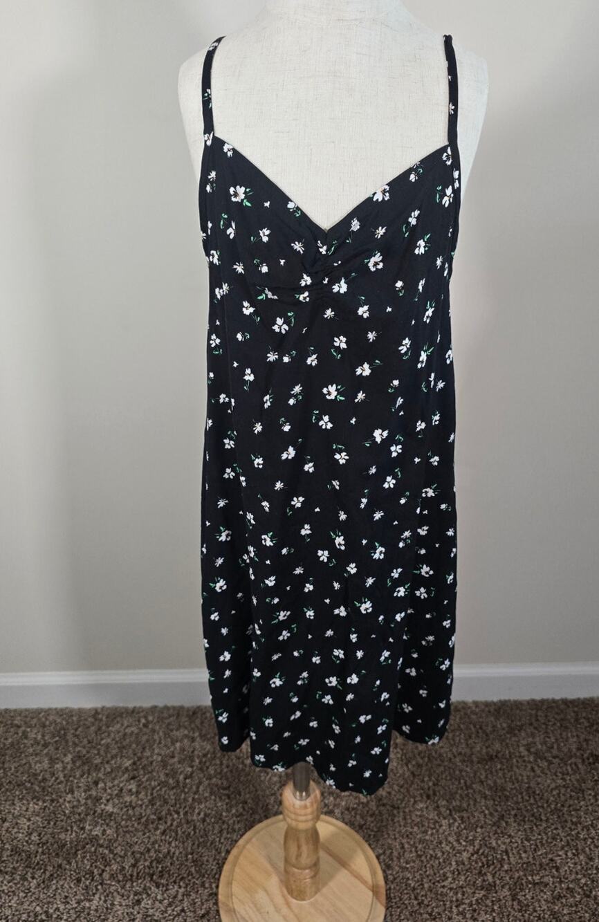 Social Academy Ellis Skater Dress Black Floral Adjustable Straps Girls Size 8